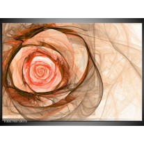 Glas schilderij Roos | Rood, Bruin, Zwart 