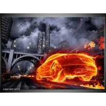 Foto canvas schilderij Auto | Rood, Oranje, Zwart 