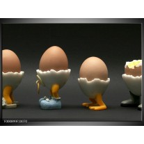 Foto canvas schilderij Eieren | Wit, Blauw, Geel