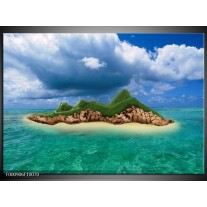 Foto canvas schilderij Eiland | Groen, Blauw, Wit 