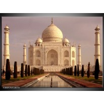 Foto canvas schilderij Taj Mahal | Wit, Zwart, Creme 