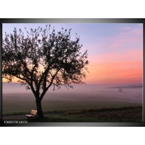 Foto canvas schilderij Boom | Paars, Zwart, Blauw 