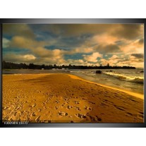 Foto canvas schilderij Strand | Geel, Bruin, Blauw 