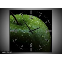 Wandklok op Canvas Appel | Kleur: Groen, Zwart | F000991C