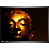 Foto canvas schilderij Boeddha | Goud, Zwart 
