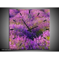 Wandklok op Canvas Lavendel | Kleur: Paars, Groen | F001166C