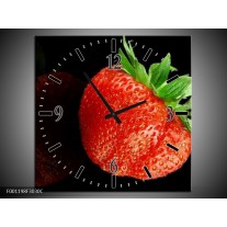 Wandklok op Canvas Fruit | Kleur: Rood, Zwart | F001198C