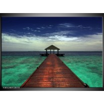 Foto canvas schilderij Zee | Blauw, Bruin, Wit 