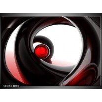 Foto canvas schilderij Abstract | Rood, Zwart, Wit 