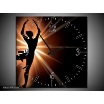 Wandklok op Canvas Dansen | Kleur: Zwart, Wit | F001379C