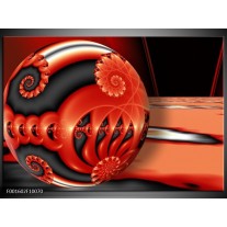 Foto canvas schilderij Cirkels | Rood, Zwart, Grijs 