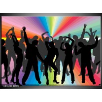 Foto canvas schilderij Dansen | Zwart, Rood, Groen 