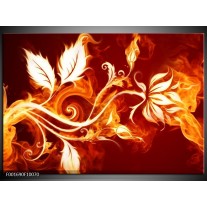 Foto canvas schilderij Bloem | Goud, Rood, Geel 