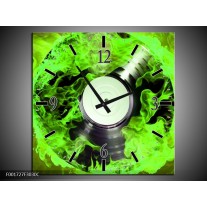 Wandklok op Canvas Muziek | Kleur: Groen, Zwart | F001727C