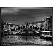 Foto canvas schilderij Venetie | Grijs, Zwart, Wit 