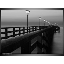 Foto canvas schilderij Brug | Grijs, Zwart, Wit 