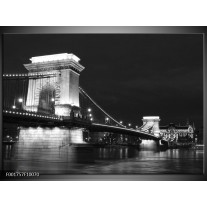 Foto canvas schilderij Brug | Grijs, Zwart, Wit 