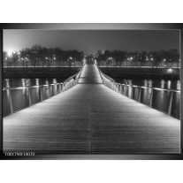 Foto canvas schilderij Brug | Grijs, Zwart, Wit 