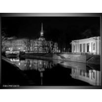 Foto canvas schilderij Stad | Grijs, Zwart, Wit 