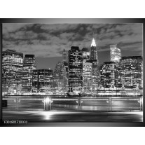 Glas schilderij New York | Grijs, Zwart, Wit 