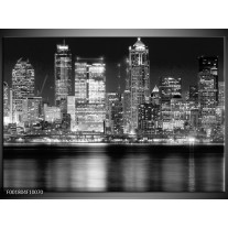 Foto canvas schilderij New York | Grijs, Zwart, Wit 