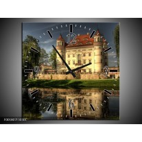 Wandklok op Canvas Natuur | Kleur: Geel, Groen, Grijs | F001807C