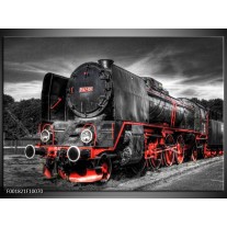 Foto canvas schilderij Trein | Zwart, Rood, Wit 