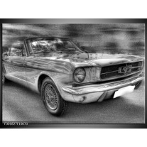 Foto canvas schilderij Mustang | Zwart, Wit, Grijs 