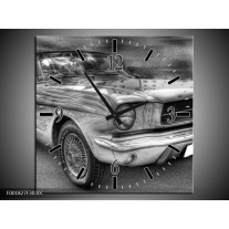 Wandklok op Canvas Mustang | Kleur: Zwart, Wit, Grijs | F001827C