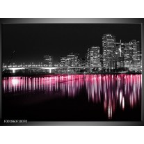 Foto canvas schilderij New York | Zwart, Wit, Roze 