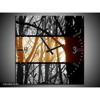 Wandklok op Canvas Natuur | Kleur: Sepia, Bruin | F001984C