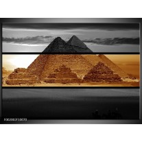 Foto canvas schilderij Piramide | Sepia, Bruin 