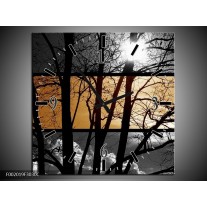 Wandklok op Canvas Natuur | Kleur: Sepia, Bruin | F002019C