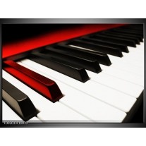 Foto canvas schilderij Piano | Zwart, Wit, Rood 