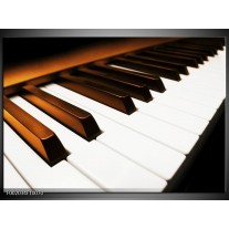 Foto canvas schilderij Piano | Bruin, Zwart, Wit 