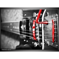 Foto canvas schilderij Gitaar | Zwart, Grijs, Rood 