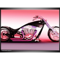 Foto canvas schilderij Motor | Paars, Roze, Zwart 
