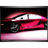 Glas schilderij Auto | Roze, Zwart, Wit 