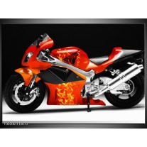 Foto canvas schilderij Motor | Rood, Zwart, Wit 