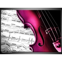 Foto canvas schilderij Instrument | Zwart, Wit, Roze 