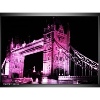 Foto canvas schilderij London | Paars, Zwart, Wit 