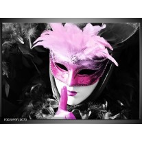 Foto canvas schilderij Masker | Zwart, Grijs, Paars 