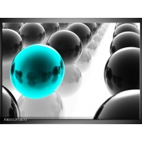 Glas schilderij Ballen | Zwart, Wit, Blauw 