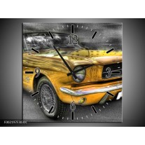 Wandklok op Canvas Mustang | Kleur: Zwart, Grijs, Geel | F002197C