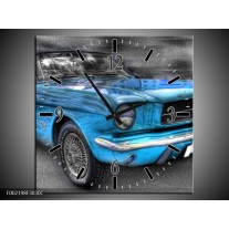 Wandklok op Canvas Mustang | Kleur: Zwart, Grijs, Blauw | F002198C