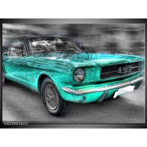 Foto canvas schilderij Mustang | Zwart, Grijs, Blauw 