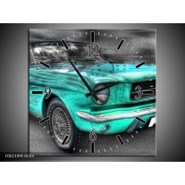 Wandklok op Canvas Mustang | Kleur: Zwart, Grijs, Blauw | F002199C