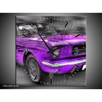 Wandklok op Canvas Mustang | Kleur: Zwart, Grijs, Paars | F002200C