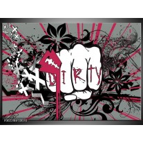 Foto canvas schilderij Popart | Zwart, Roze, Wit 