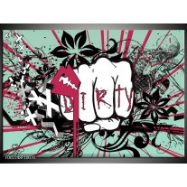 Foto canvas schilderij Popart | Zwart, Roze, Wit 